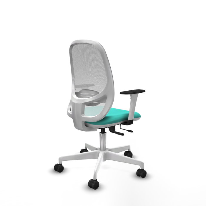 PIQUERAS Y CRESPO Silla de oficina Cilanco con mecanismo Sincro/Traslack Turquesa y Blanco