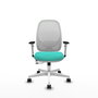 PIQUERAS Y CRESPO Silla de oficina Cilanco con mecanismo Sincro/Traslack Turquesa y Blanco