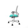 PIQUERAS Y CRESPO Silla de oficina Cilanco con mecanismo Sincro/Traslack Turquesa y Blanco
