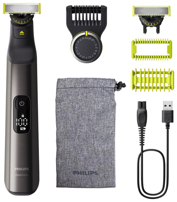 Philips OneBlade Pro 360 QP6552/15 Recortadora de Barba y Cuerpo con 5 Accesorios