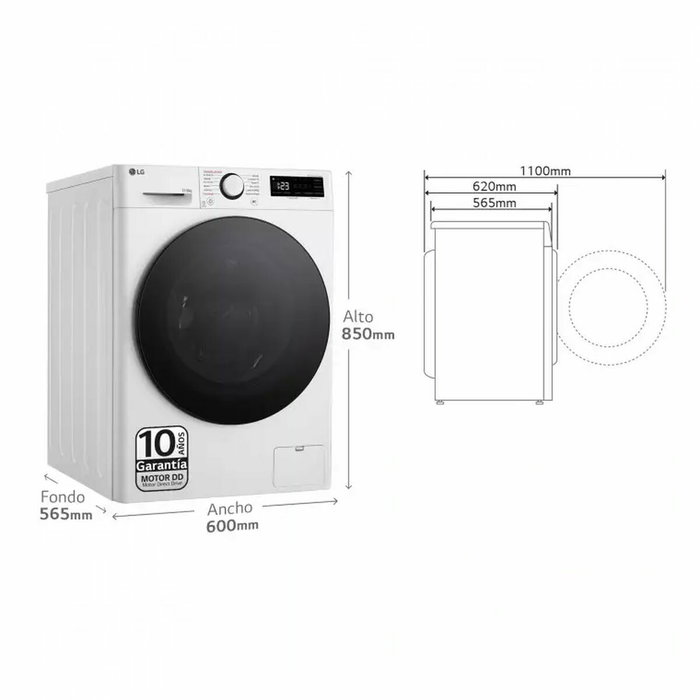 Lavadora-Secadora Inteligente LG F4DR6011AGW 11 kg/6 kg 1400 rpm