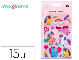 Imaginovo Pegatinas Unicornios Magic Dreams con Brillo y Relieve 190x105 mm