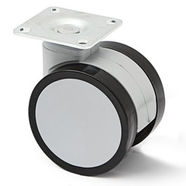 Q&Q Rueda Giratoria Duncan D65 H81 Plástico Gris Sin Freno y Con Freno