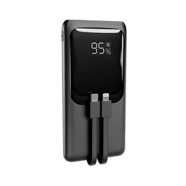 Gembird Power bank 20 W fast charging con cables integrados 10000 mAh negro