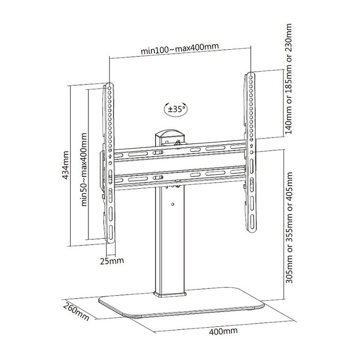 Equip Soporte de mesa para TV 32-55 pulgadas 400x400mm 40kg