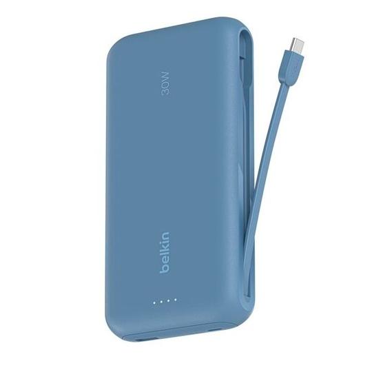 Belkin BoostCharge Power Bank 20000 mAh, Cargador Portátil USB-C con Cable Integrado, Power Delivery 30W, 1 Puertos USB-A y USB-C, Color Azul Belkin BoostCharge Power Bank 20000 mAh, Cargador Portátil USB-C con Cable Integrado, Power Delivery 30W, 1 Puertos USB-A y USB-C, Color Azul