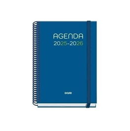 Dohe Agenda Escolar 2025-2026 A5 Día Página Prime Logic 52047 Tapa Cartón Forrrado Espiral Azul
