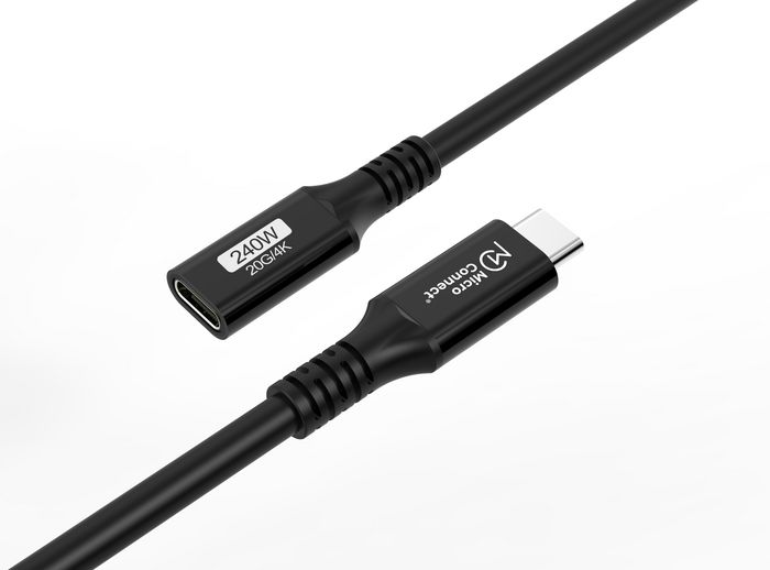 MicroConnect Extensor de cable USB-C Premium 1m 20Gbps 240W USB 3.2 Gen 2x2 MicroConnect Extensor de cable USB-C Premium 1m 20Gbps 240W USB 3.2 Gen 2x2