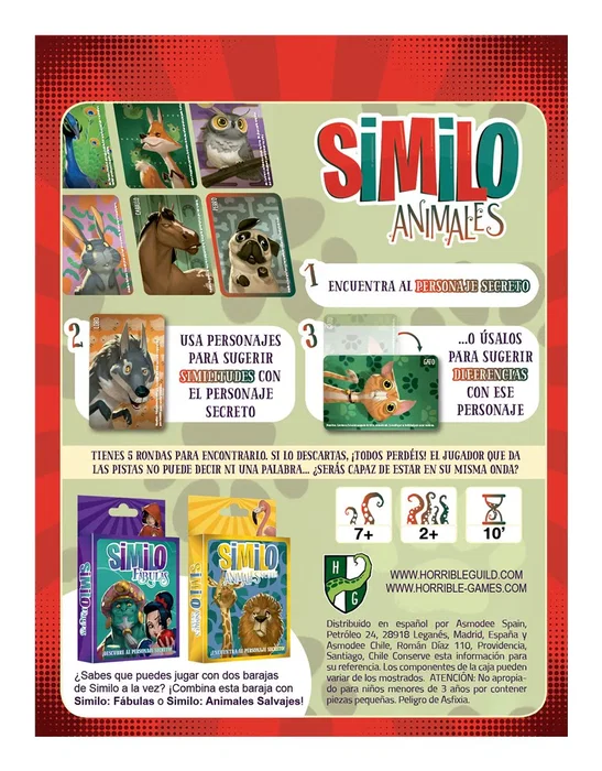 Asmodee Similo Animales - Juego de Mesa de Cartas Cooperativo, PEGI 7, Edición en Español