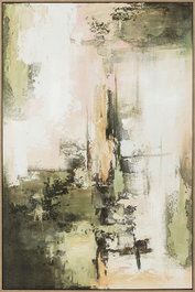 DKD Home Decor Cuadro Lienzo Abstracto Verde y Blanco 100x4,9x150 cm