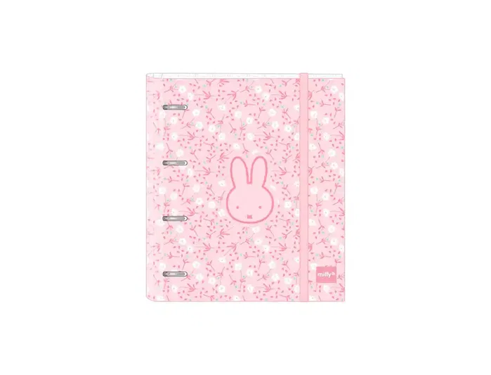 Safta Carpeta de 4 Anillas Miffy Flores con Recambio y Separadores A4 Safta Carpeta de 4 Anillas Miffy Flores con Recambio y Separadores A4