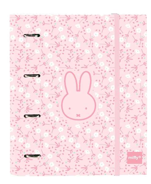 Safta Carpeta 4 Anillas 35mm Miffy Flores con Recambio 27x32x3,5 cm