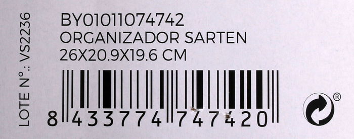 Confortime Organizador Sarten 26 x 20.9 x 19.6 cm (12 Unidades)