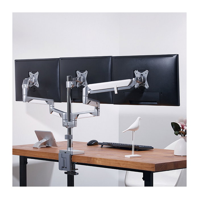 LogiLink BP0090 Soporte para 3 Monitores 17'-27' Plata