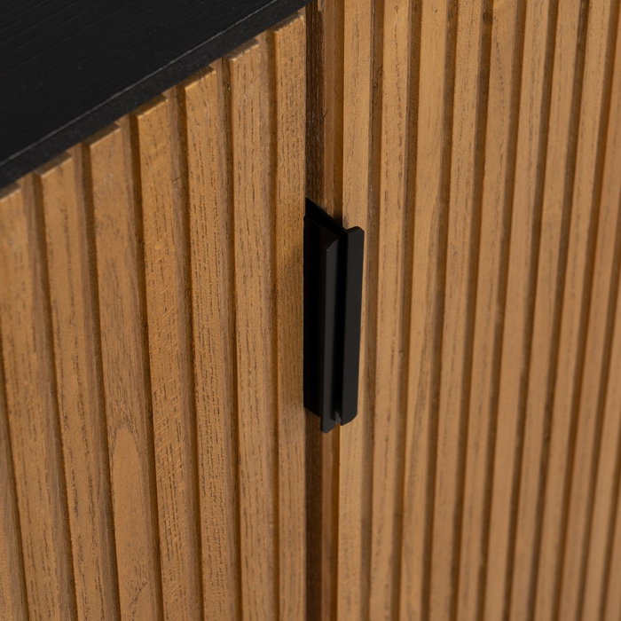 Aparador Negro-Natural Dm-Madera 204 X 40 X 81,50 cm