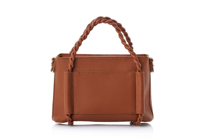 Lucky Bees Bolsa de Hombro Color Tan Cuero de Polivinilo