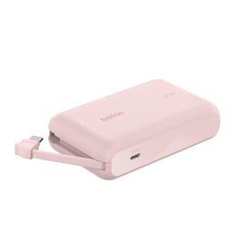 Belkin Boost Charge Powerbank 10.000 mAh con cable integrado USB-C 20W - Rosa