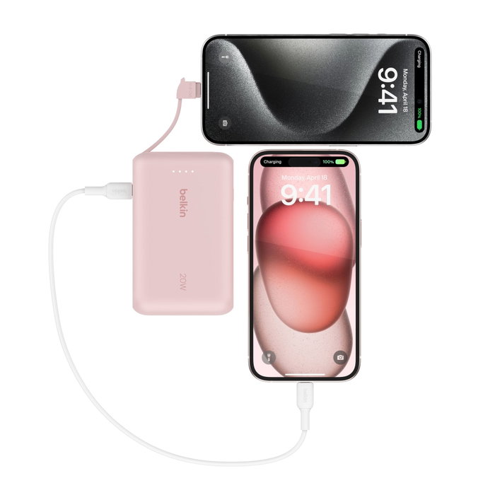 Belkin BPB021HQPK Batería Externa 10000 mAh Rosa con Carga de 20W