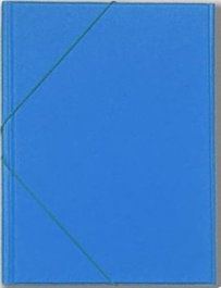 IBERPLAS Carpeta de cuarto con gomas y solapas forradas en PVC azul celeste