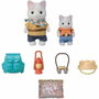 Sylvanian Families Figuras Articuladas - Hijo y Bebé Gato Latte - Aventura en el Bosque Secreto