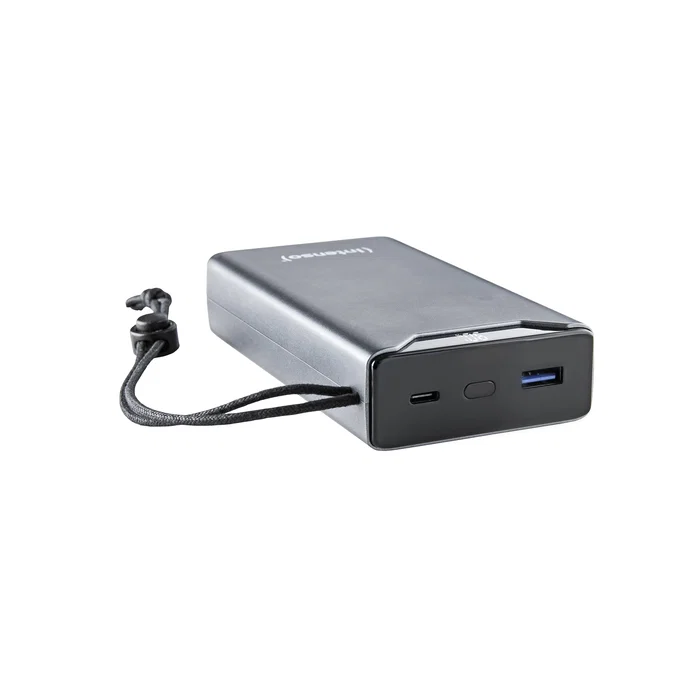 Intenso Power Bank 7332054 20000 mAh Gris con Carga Rápida PD 3.0 y QC 3.0, USB-C, Pantalla LCD y Cable Incluido