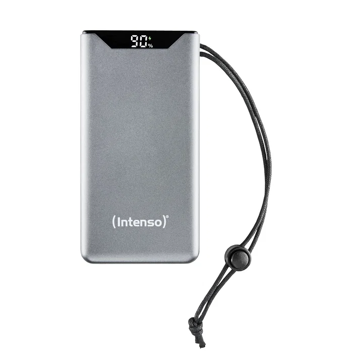 Intenso Power Bank 7332054 20000 mAh Gris con Carga Rápida PD 3.0 y QC 3.0, USB-C, Pantalla LCD y Cable Incluido