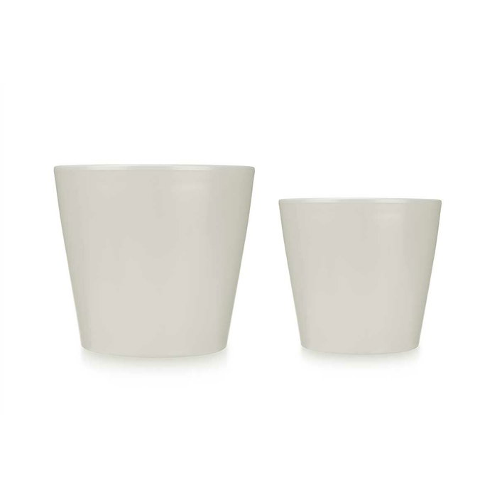Ibergarden Set de 2 Macetas Cónicas de Cerámica Gris