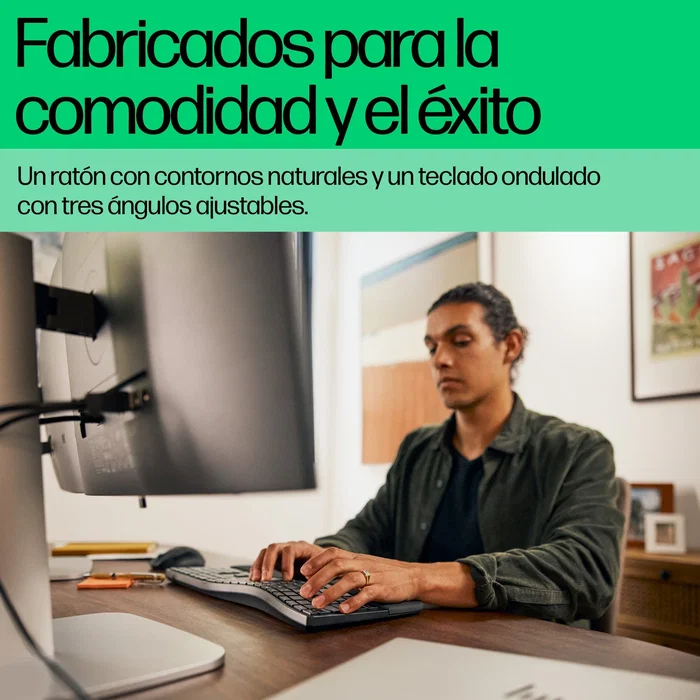 HP 680 Comfort Dual-Mode Combo Teclado y Ratón Ergonómico para Hogar Inalámbrico RF + Bluetooth Negro con Reposamuñecas, Teclado 100% Silencioso, Pilas AA Incluidas HP 680 Comfort Dual-Mode Combo Teclado y Ratón Ergonómico para Hogar Inalámbrico RF + Bluetooth Negro con Reposamuñecas, Teclado 100% Silencioso, Pilas AA Incluidas