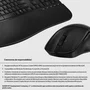 HP 680 Comfort Dual-Mode Combo Teclado y Ratón Ergonómico para Hogar Inalámbrico RF + Bluetooth Negro con Reposamuñecas, Teclado 100% Silencioso, Pilas AA Incluidas