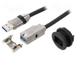 HARTING Conector hembra USB har-port 22mm negro