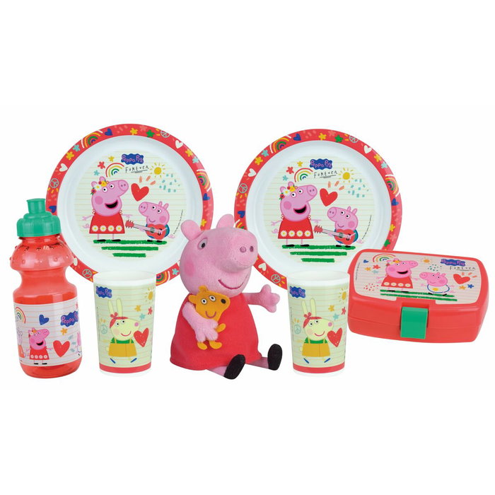 Fun House Vajilla Peppa Pig con Peluche y Accesorios