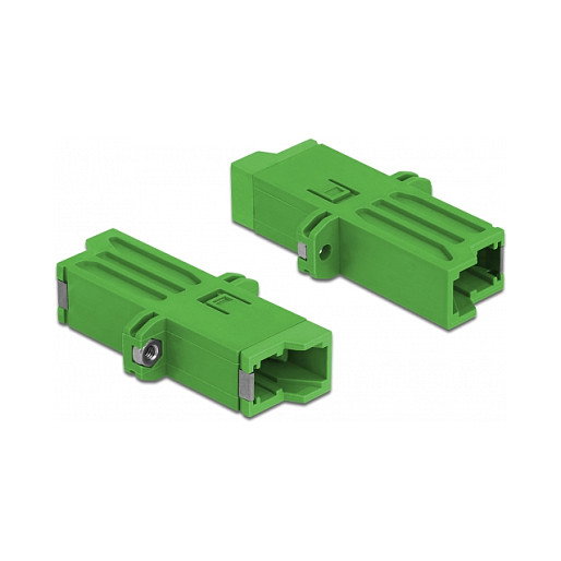 DeLOCK Acoplador de fibra óptica E2000 Simplex hembra a hembra Monomodo verde DeLOCK Acoplador de fibra óptica E2000 Simplex hembra a hembra Monomodo verde