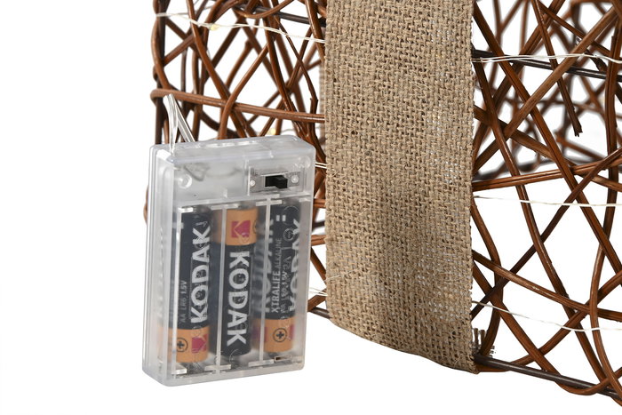 DKD Home Decor Set de 3 Velas LED Ratan Natural 26 x 30 x 26 cm