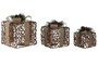 DKD Home Decor Set de 3 Velas LED Ratan Natural 26 x 30 x 26 cm