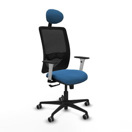 PIQUERAS Y CRESPO Silla de oficina Zulema con Mecanismo Sincro, Azul claro y Negro