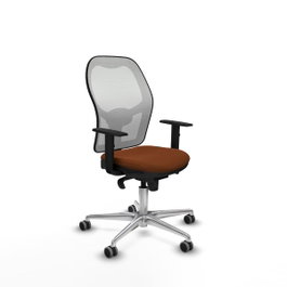 PIQUERAS Y CRESPO Silla de oficina Jorquera con mecanismo Sincro, Marrón y Blanco