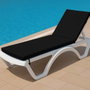 Atelier Del Sofa Cojín para Tumbona Negro 100x60x80 cm Impermeable Comodidad Durabilidad