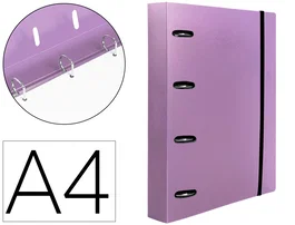 Liderpapel Carpeta con recambio A4 lavanda con 4 anillas mixtas 25mm