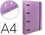 Liderpapel Carpeta con recambio A4 lavanda con 4 anillas mixtas 25mm