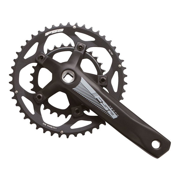 FSA Juego de Bielas y Platos Tempo Adventure JIS 110/80 BCD 172.5 mm 46x30D 2x10/11V Aluminio Negro FSA Juego de Bielas y Platos Tempo Adventure JIS 110/80 BCD 172.5 mm 46x30D 2x10/11V Aluminio Negro