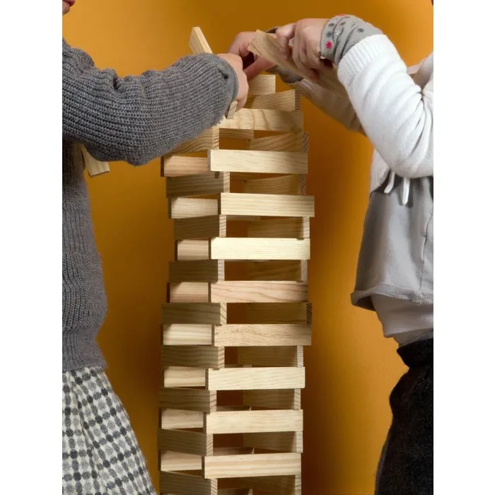 Mecabois Juego de Construcción de Madera - 400 Piezas de Pino Natural - Juguete Educativo para Niños +3 años - Hecho en Francia