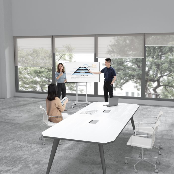 Vivolink Soporte Móvil VLFS3770 Giratorio Blanco, VESA 600x400, Pantallas 37"-70", hasta 70 kg