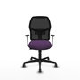 Silla de escritorio reforzada Alfera con brazos blancos, mecanismo Sincro/Traslack, apoyo lumbar regulable y respaldo fijo, ideal para sillas para escritorio y diseñadores