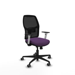 PIQUERAS Y CRESPO Silla Alfera con brazos blancos y asiento morado