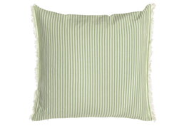 DKD Home Decor Cojín de Algodón 45x45 cm Verde con Flecos y Rayas