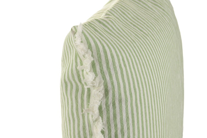 DKD Home Decor Cojín de Algodón 45x45 cm Verde con Flecos y Rayas DKD Home Decor Cojín de Algodón 45x45 cm Verde con Flecos y Rayas