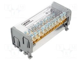 MOREK Bloque de distribución 125A 1kV gris para raíl DIN