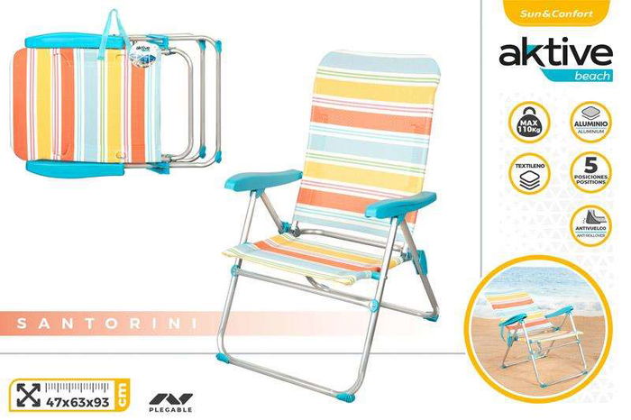 Color Baby Silla Plegable Aluminio 5 Posiciones con Asa 47x63x93 cm