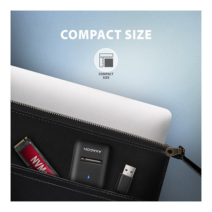 Axagon ADM2-AM Adaptador de Caja Externa M.2 NVMe y SATA USB-A 10Gbps
