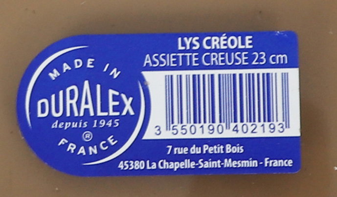 Duralex Plato Hondo 23 cm Creole Lys Colección Ámbar (24 Unidades)